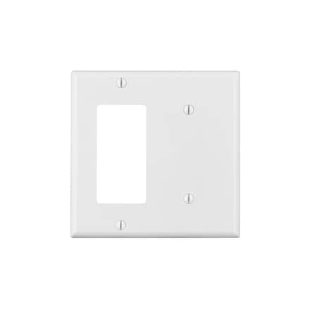 Leviton Faceplate, Number of Gangs: 2 Thermoset, White 80708-00W